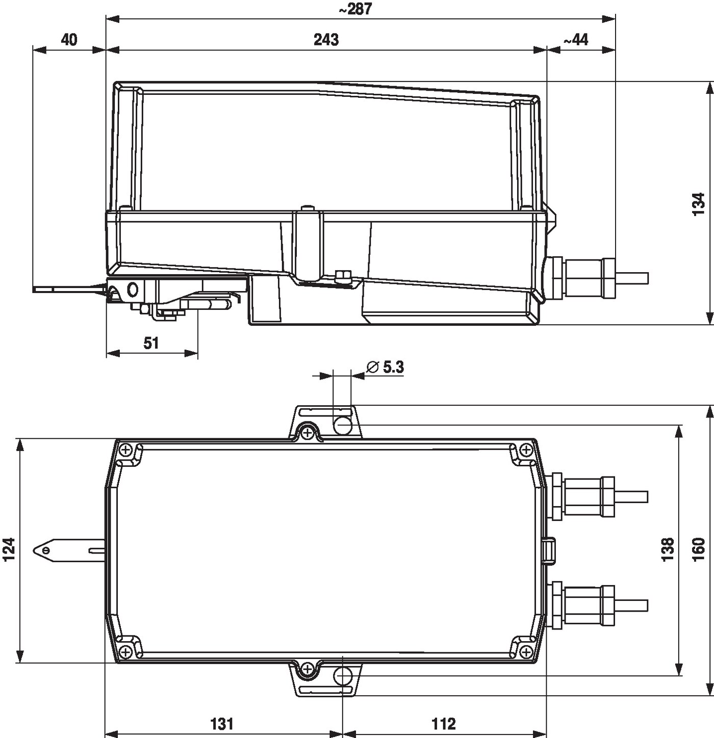 Габаритный чертёж Belimo SM230P-S