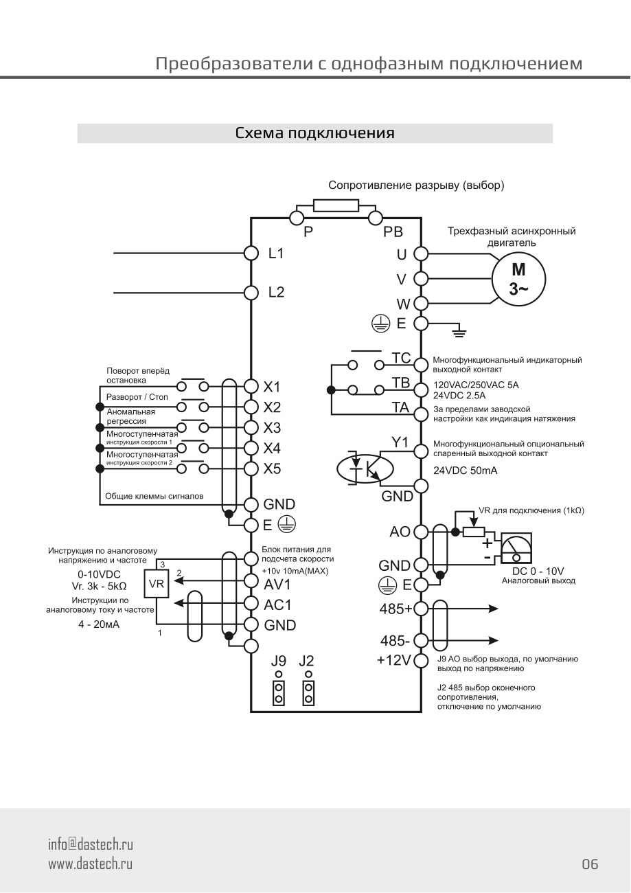 Схема подключения D12 Dastech D12-S2-0R4